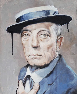 Buster,2023,Öl a.Holz,28,8x23,8cm