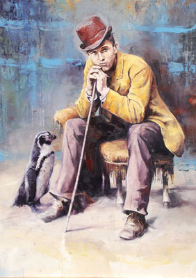 Anflug einer Erkenntnis, 2022, Öl auf Leinwand, 110 x 80 cm