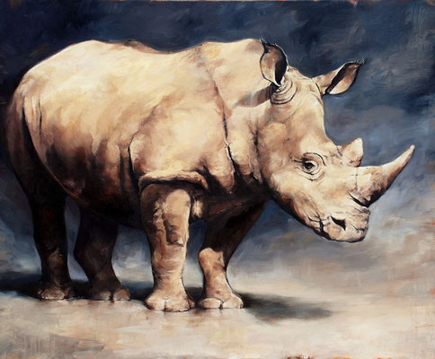 Rhino II, 2020, Öl auf Leinwand, 90 x 110 cm