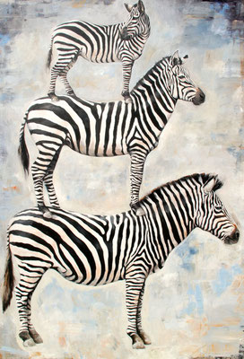 Zebras, 2018, Öl auf Leinwand, 180 x 130 cm, 