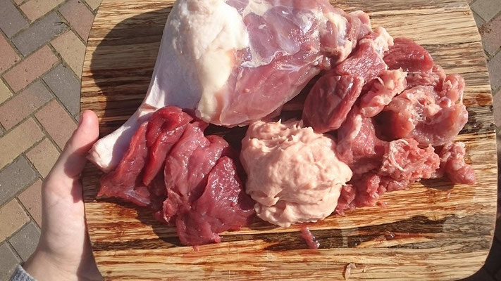 Ente, Strauß, selbstgemachtes Lachspürree