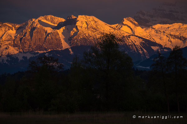 Blick vom Greifensee in die Glarner Alpen