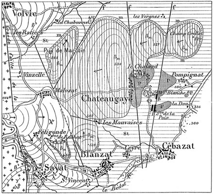 Cartographie de 1909 par Philippe Glangeaud (1866-1930)