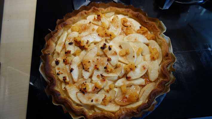 Tarte aux pommes et coings rapés