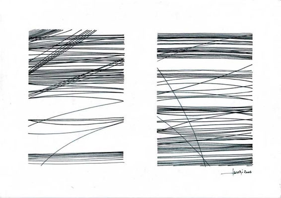 Oussema Troudi, Livret 3, encre sur papier, 29,7x21cm, 2006.