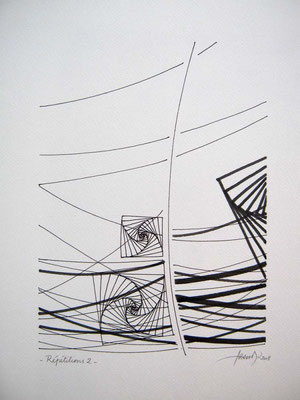 Oussema Troudi, les répétitions 2, encre sur papier, 30x21cm, 2008.