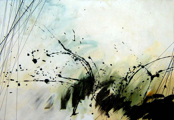 Oussema Troudi, Vague, technique mixte sur toile, 130x90cm, 2012.