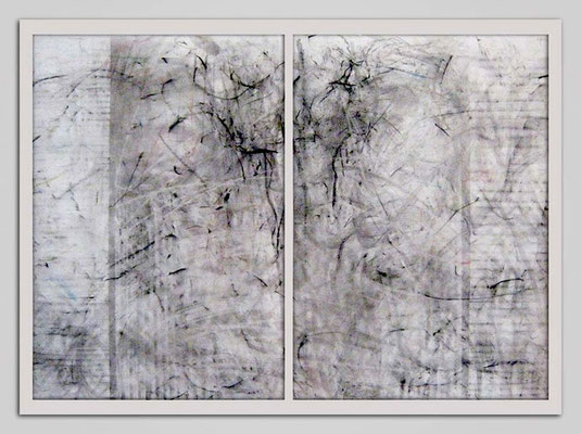 Oussema Troudi, Réserve 1, technique mixte sur papier, 100x65cm, 2009.