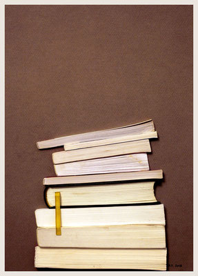Oussema Troudi, Émondes 3, tranches de livres, 29,7 x 21 cm, 2018.