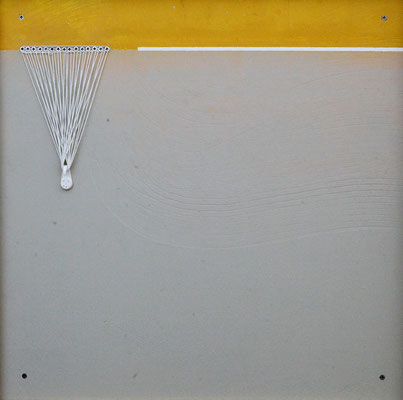 Oussema Troudi, Bizerte, technique mixte sur plâtre, 70x70cm, 2016.