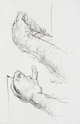 Oussema Troudi, Manies, crayon sur papier, 50x32,5cm, 2008.