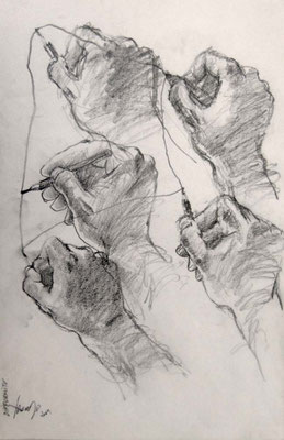 Oussema Troudi, Difformité, crayon sur papier, 50x32,5cm, 2009.
