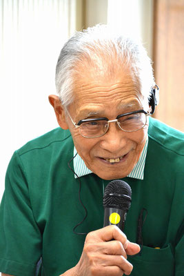 2024年7月14日（日）この日受洗されたMさんの歓迎会にて 最長老のただしさん　100才です。心からの歓迎の言葉が語られました。お元気なただしさんをみんな本当に嬉しく見守っています。