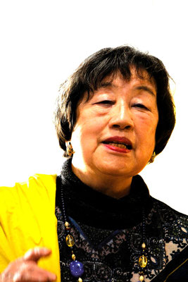 2025年3月23日（日）創立90周年記念礼拝後の感謝会にて　皆さん素敵な笑顔の午後でしたが、聖歌隊の歌声と共にある光代さんの笑顔も素晴らしい！
