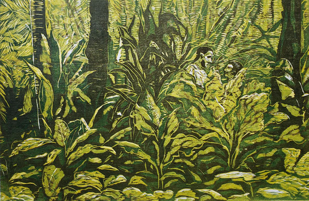 Michelle Boucard - paradis - 27x41cm -  bois perdu.