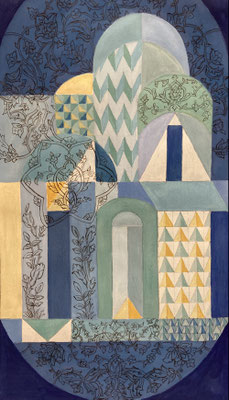 Shirine Moasser -  Labyrinthe - Aquarelle , gouache - vendu 