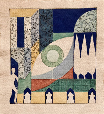 Shirine Moasser - Si tu étais un lieu pour se reposer 1 - Aquarelle , gouache