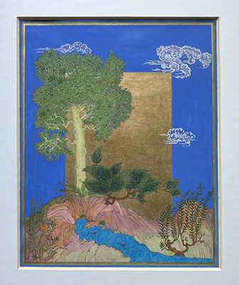 Soheila Niknam - Aquarelle, gouache et or 