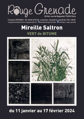 Exposition  - gravure  aquatinte et eau forte - Vert de bitume - Mireille Saltron 