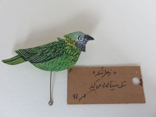 Shahzad HAERI - broche oiseau sur bois 