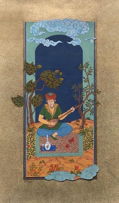 Soheila Niknam - Aquarelle, gouache et or 