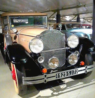PACKARD Type 626 Convertible coupé spider 1929, straight-8 engine, 90 ch, 56 mi, vue avant droit