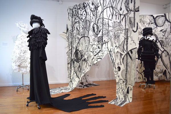 Sunshower (Costumes and Tapestries for the Performance), Installation view from Solo show, 'The Playground' at Chashama, 2018-2019