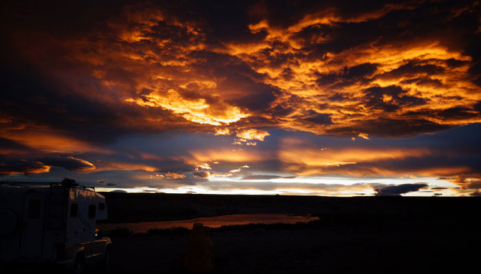 Sonnenuntergang in der Pampas