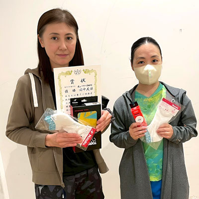 女子50歳以上の部、田中選手(一般３位)と松本選手