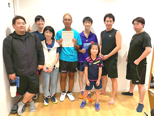男子・決勝トーナメント３位：芝公園プラスＴ･Ｔの面々
