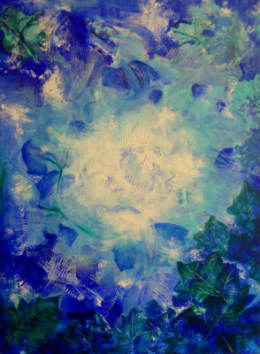 Licht im Blätterwald, 2021, Acryl auf  Leinwand, 60 x 80 cm