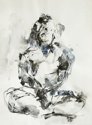 "Meditation", 2005 - Tusche auf Papier, 30x40 cm