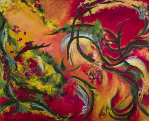 "Vision Rot", 2009 - Acryl/Öl auf Leinwand, 65x80 cm