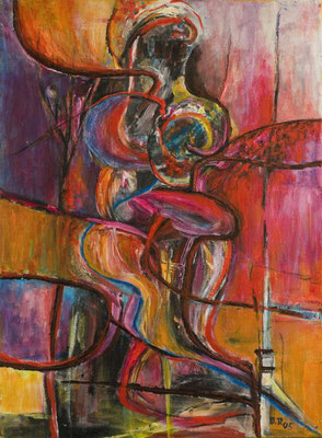 "Die Regenbogenfrau", 2005 - Acryl auf Leinwand, 50x70 cm