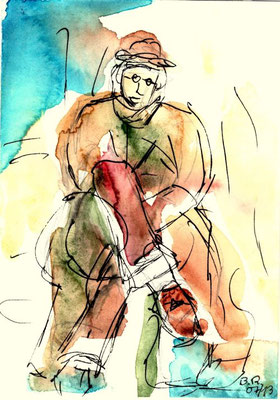 "Benno", 2007 - Mischtechnik auf Papier, 10x15 cm