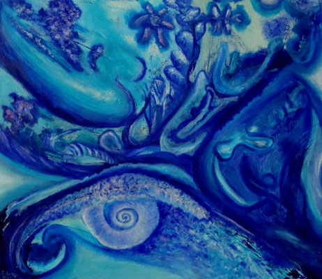 "Meeresphantasie", 2020 - Öl auf Leinwand, 80x100 cm
