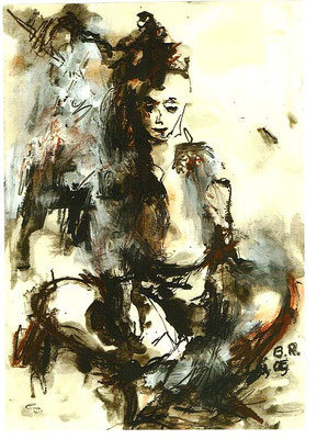 "Sheherezade", 2005 - Kreide auf Papier, 29x41 cm