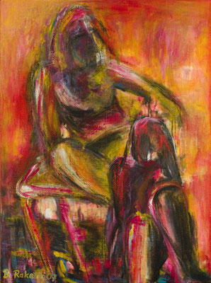 "Mutter und Kind", 2007 - Acryl/Öl auf Leinwand, 60x80 cm