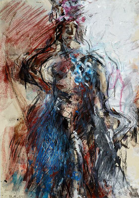 "Kassandra", 2005 - Kreide auf Papier, 29x41 cm