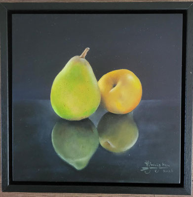 Peren ~ 20x20 cm ~ Olieverf op paneel