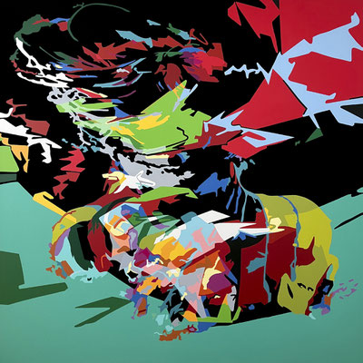 ÜBERLAGERUNG X 2024  -  Acryl LW  1,8m x 1,8m