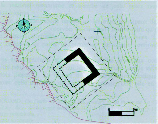 Plan du plus haut des trois "fana" de Saussac