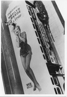 Postkarte: Buswerbung in New York für den Film "Bus Stop"