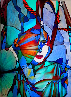 8 "life, a web of coincidences" 2023 fluid acrylics 120x901,8 cm Can you feel the quiet and peace the painting radiates? a still life