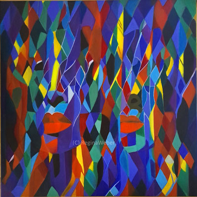 cubism - strong feelings, hidden behind a beautiful curtain of colours