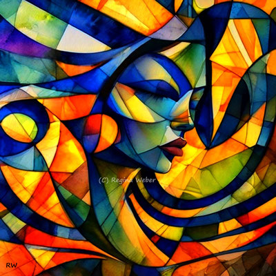 an elaborate cubism painting evoking great emotions and feelings