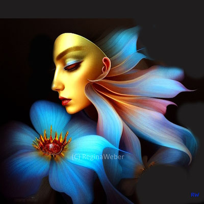 surrealism - beautiful dreams hidden behind a golden mask