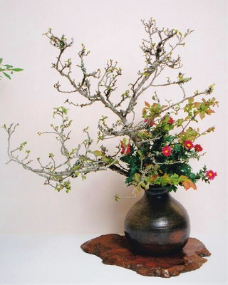 華道則天門で使う花を支える花留め蟹 金属製 赤いカニの 華道則天門で