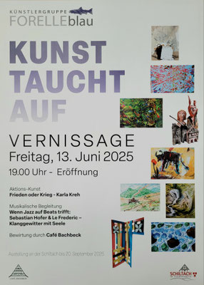 Plakat "Kunst taucht auf 2025"; Gestaltung Detlev Trentau