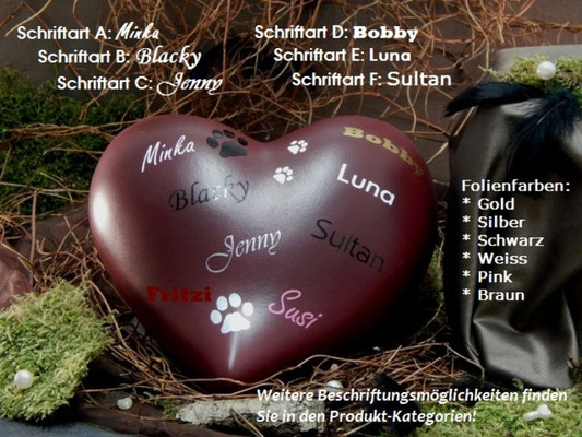 Muster für Schriftarten und Schriftfarben